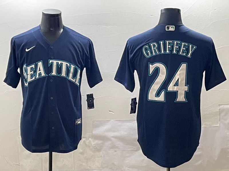 Men Seattle Mariners #24 Griffey Blue Game 2025 Nike MLB Jersey style 1